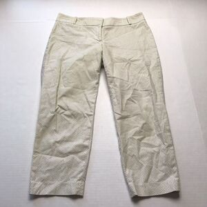 LOFT Ivory Black Polka Dot Cropped Dress Pants Size 8P A750